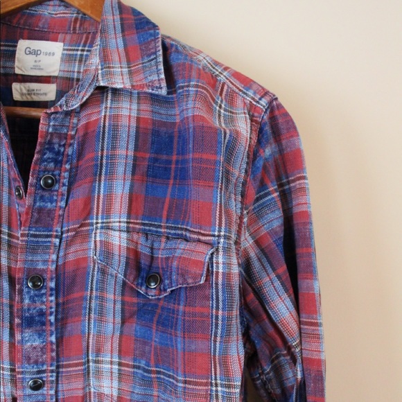Gap Slim Fit Plaid Button Down Long Sleeve Shirt - Picture 4 of 7